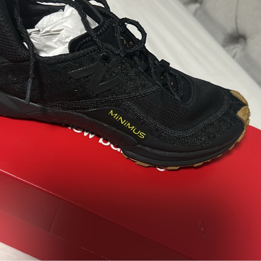 New Balance Minimus Black and Gold Trail Shoes
